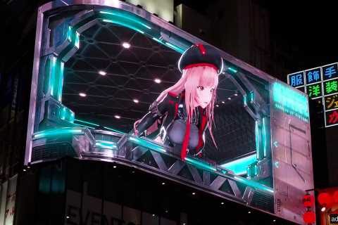 Goddess of Victory NIKKE pops up on Shinjuku Vision 3D billboard