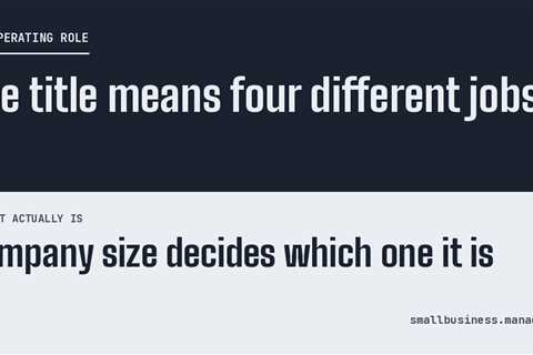 The Operating Role at Three Company Sizes